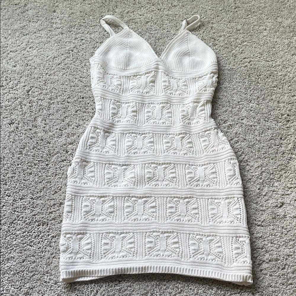 Olive & Oak White Textured Mini Dress